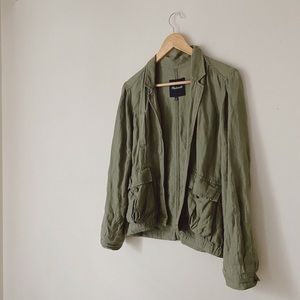Madewell Linen Army Green Jacket